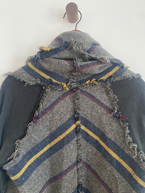 Pre-Owned L.G.B. Striped with fringe Jacket with knit sleeves