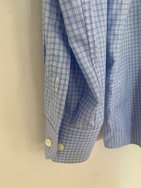 Pre-Owned Eton Blue Cotton Check Classic Shirt