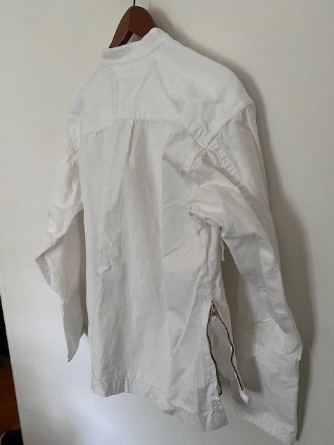 Pre-Owned J Crew White Cotton Button front Jacket
