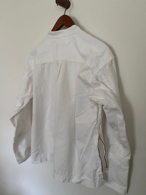 Pre-Owned J Crew White Cotton Button front Jacket