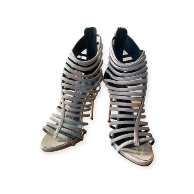 Pre-Owned Giuseppe Zanotti Patent & Suede Multi-Strap Stiletto – Size 37