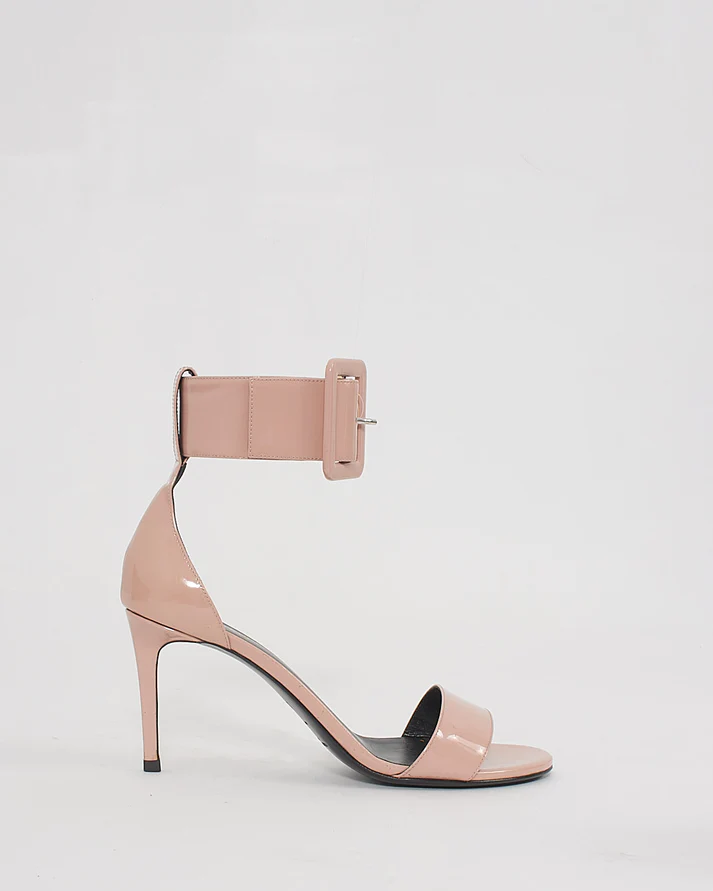 Pre-Owned Yves Saint Laurent Paris Pale Blush Patent Buckle sandle
