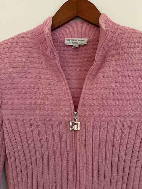 ST.JOHN SPORT BY MARIE GRAY zip front fitted cardigan petite