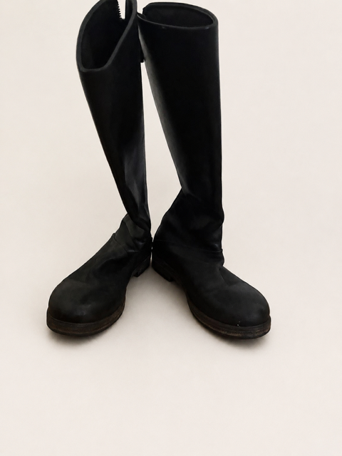 Marsell Black Leather Knee-High Boots-size 36
