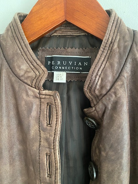 Pre-Owned Peruvian Connection Moto Leather Jacket