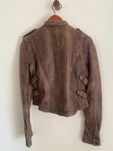 Pre-Owned Peruvian Connection Moto Leather Jacket