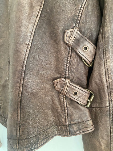 Pre-Owned Peruvian Connection Moto Leather Jacket