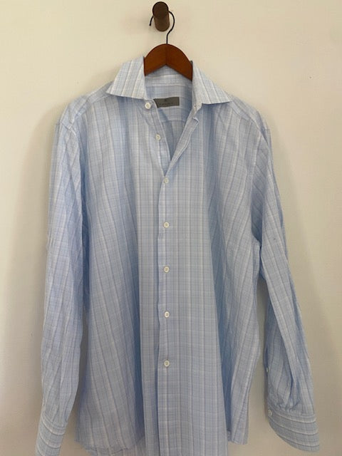 Pre- Owned CANALI Classic Cotton Plaid Shirt