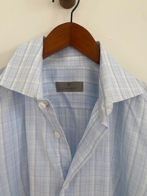 Pre- Owned CANALI Classic Cotton Plaid Shirt