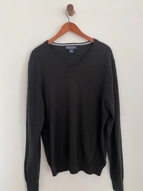 Pre- Owned Brooks Brothers Cotton V-neck Sweater