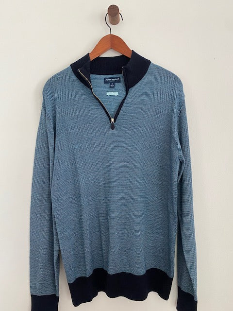 Pre-Owned PETER MILLAR Quarter-Zip Silk/ Cashmere Sweater