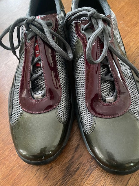 Pre-Owned Prada America Cup Patent Sneaker