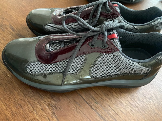 Pre-Owned Prada America Cup Patent Sneaker