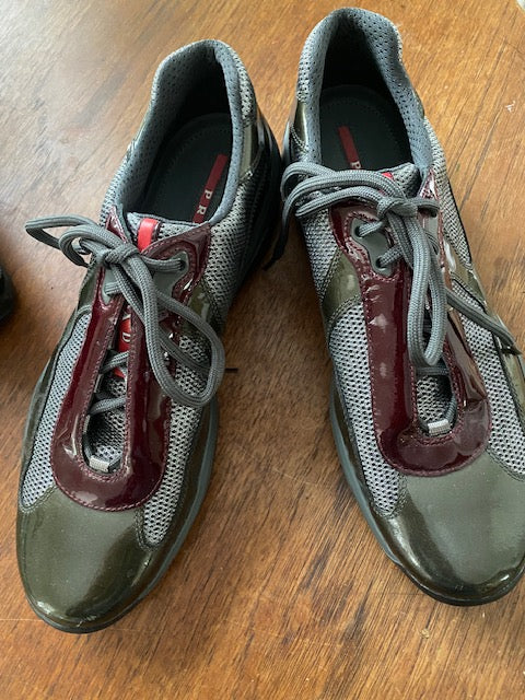 Pre-Owned Prada America Cup Patent Sneaker