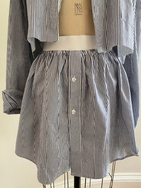 Newnorm Upcycled Pull on stripe skirt set