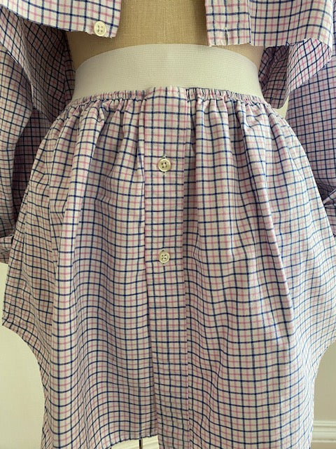 Newnorm Upcycled Pink/blue plaid Skirt set