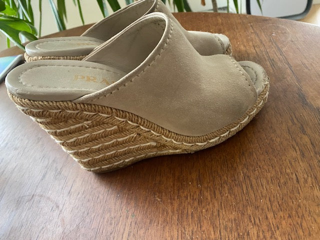 Pre-Owned Prada Suede Wedge