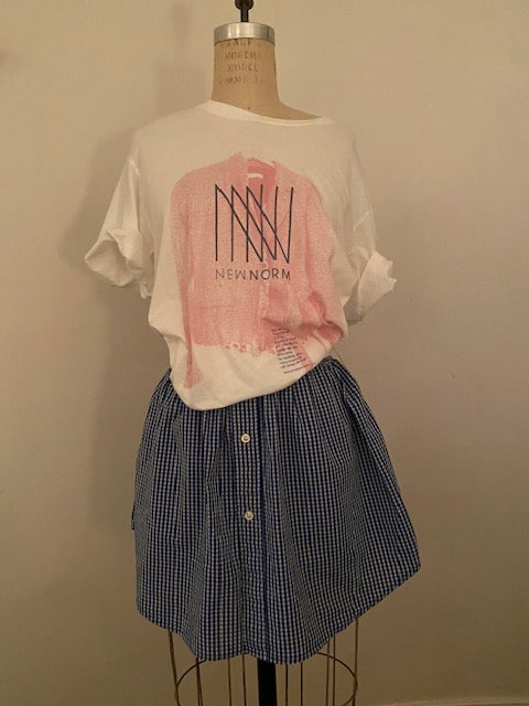 Newnorm upcycled Navy Check skirt set
