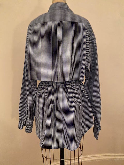 Newnorm upcycled Navy Check skirt set