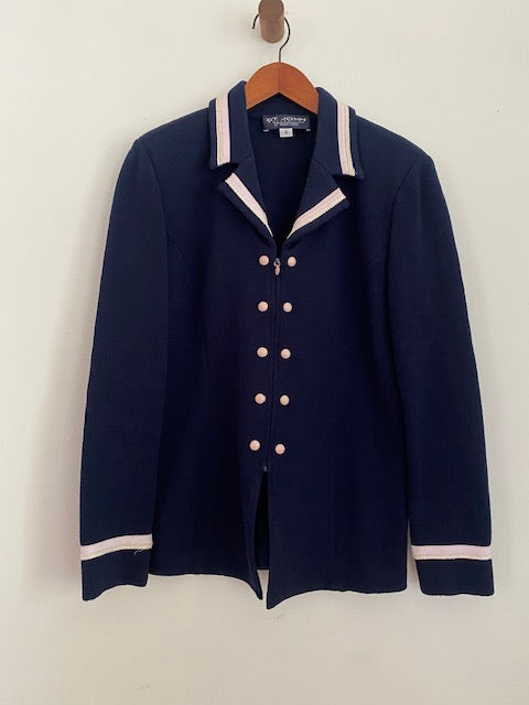 Pre-Owned St. John Collection Knit Navy Blazer