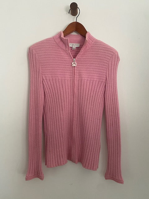 Pre-Owned St John Sport Pink Knit Cardigan