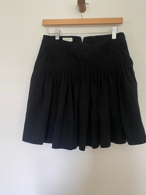 Pre-Owned Dries Van Noten Wool Pleated Aline Skirt