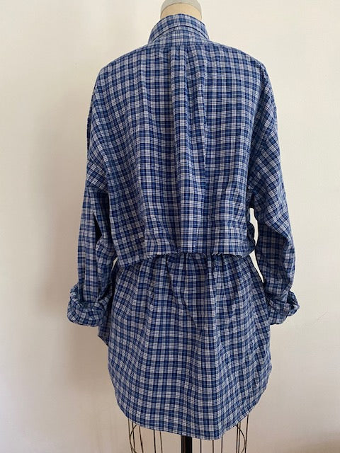 Newnorm Upcylced Cotton Blue Plaid Skirt