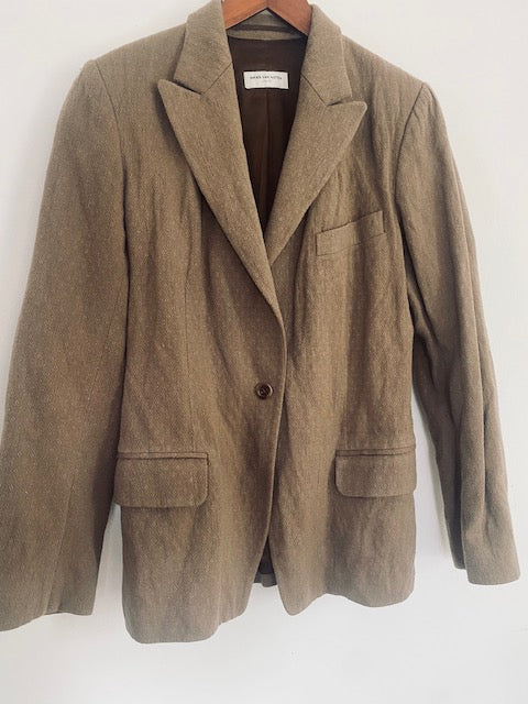 Pre-Owned Dries Van Noten Wool Jacquard Blazer