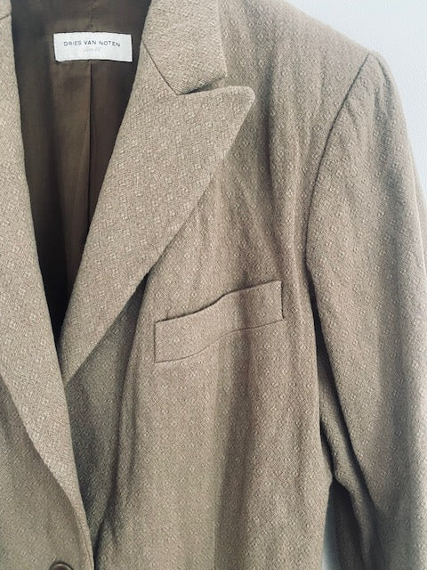 Pre-Owned Dries Van Noten Wool Jacquard Blazer