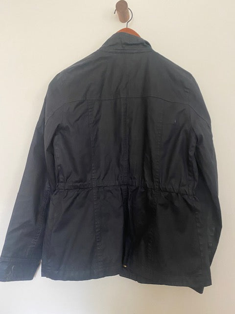 Pre-Owned Tommy Hilfiger Black Coated Canvas Twill Jacket