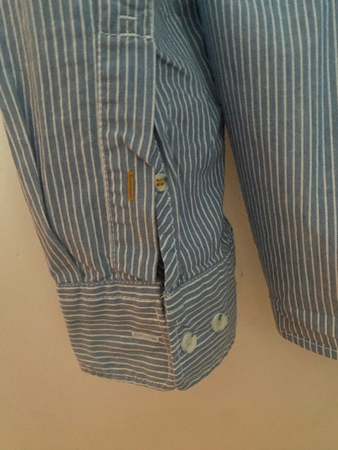 Pre-Owned FATFACE 100% Cotton Button Down Blue+ White Stripe Shirt