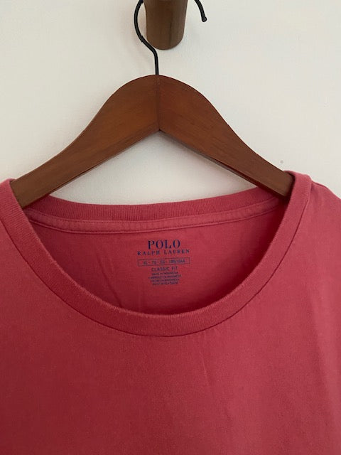 Pre-Owned Polo By Ralph Lauren Cotton Vintage Red T-shirt