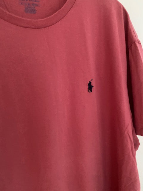 Pre-Owned Polo By Ralph Lauren Cotton Vintage Red T-shirt