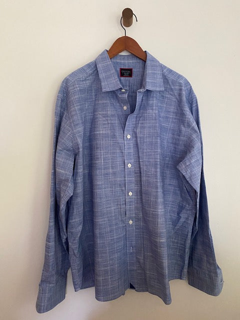 Pre-Owned UNTUCKit Blue Plaid 100% Cotton Wrinkle Free Button Down Shirt