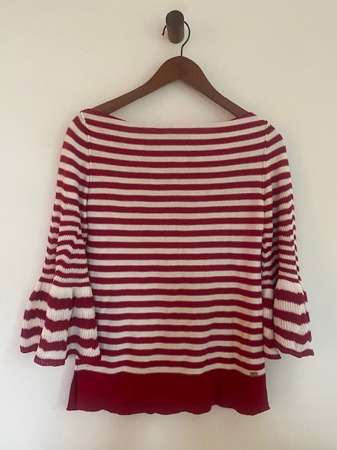 Pre-Owned Sonia Rykiel Cotton Boat Neck Stripe Sweater