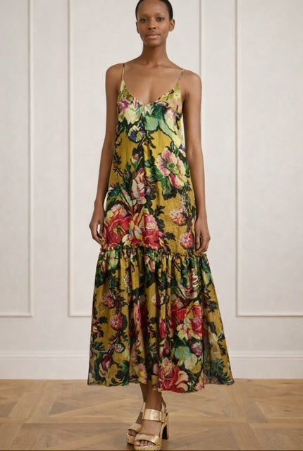 Pre-Owned Dries Van Noten Visose Twill Floral Dress
