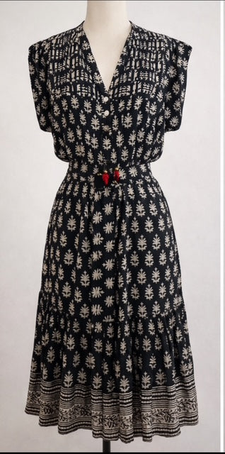 Pre-Owned Bell By Alicia Bell Midi Block Cotton Printed Dress