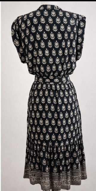 Pre-Owned Bell By Alicia Bell Midi Block Cotton Printed Dress