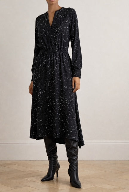 Pre-Owned Vince Printed Silk Poka Dot Long Dress