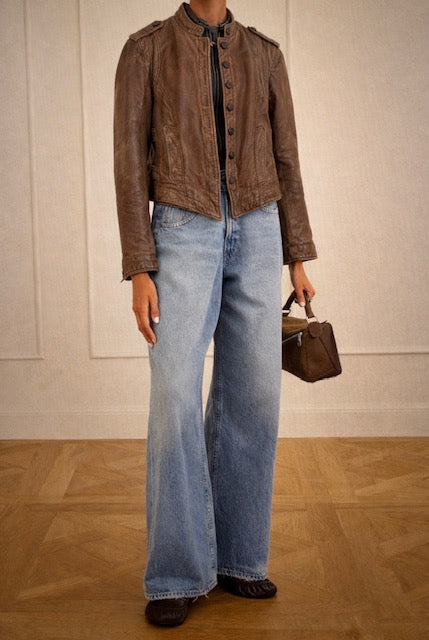 Pre-Owned Peruvian Connection Moto Leather Jacket