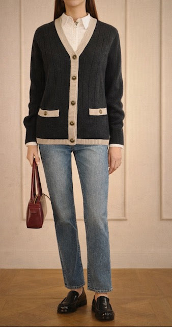 Nili Lotan Tipped Cardigan