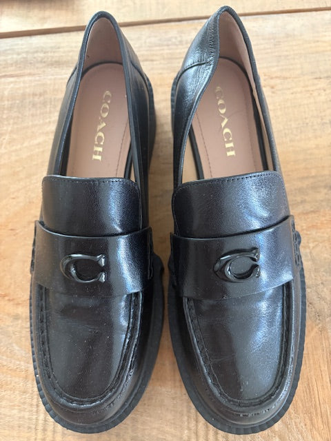 COACH Black Platform Loafer