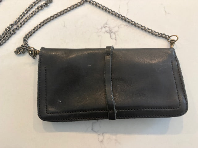 Handmade Jo Vintage Minimal Leather Chain Crossbody