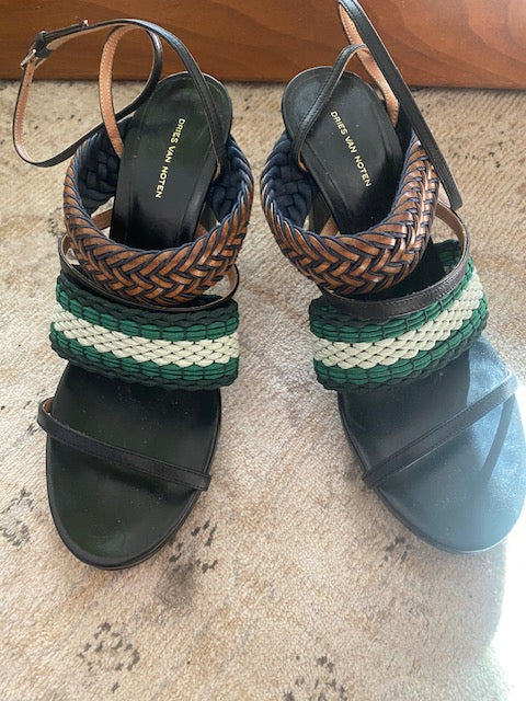 Pre-Owned Dries Van Noten Ankle Strap Heel.