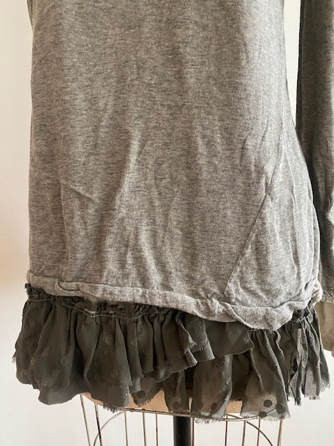 Pre-Owned Pas De Calais T-shirt tunic with ruffle edge