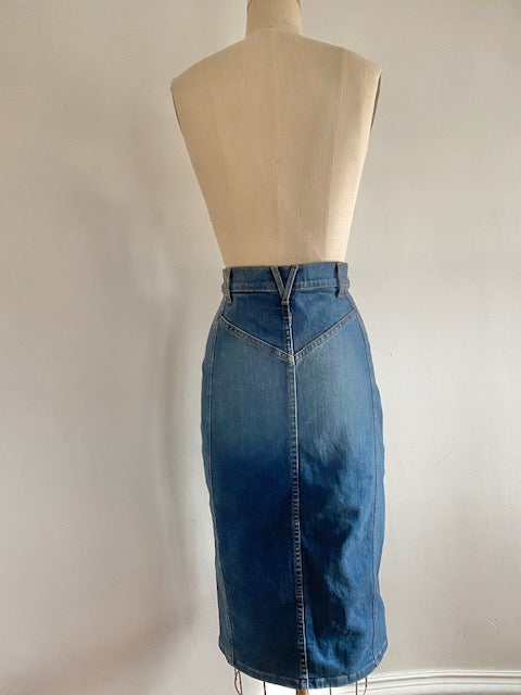 Pre-Owned Veronica Beard Denim Pencil Skirt