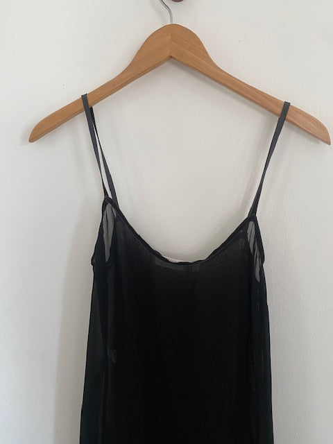 Pre-Owned Miu Miu Black Sheer Slip Dress