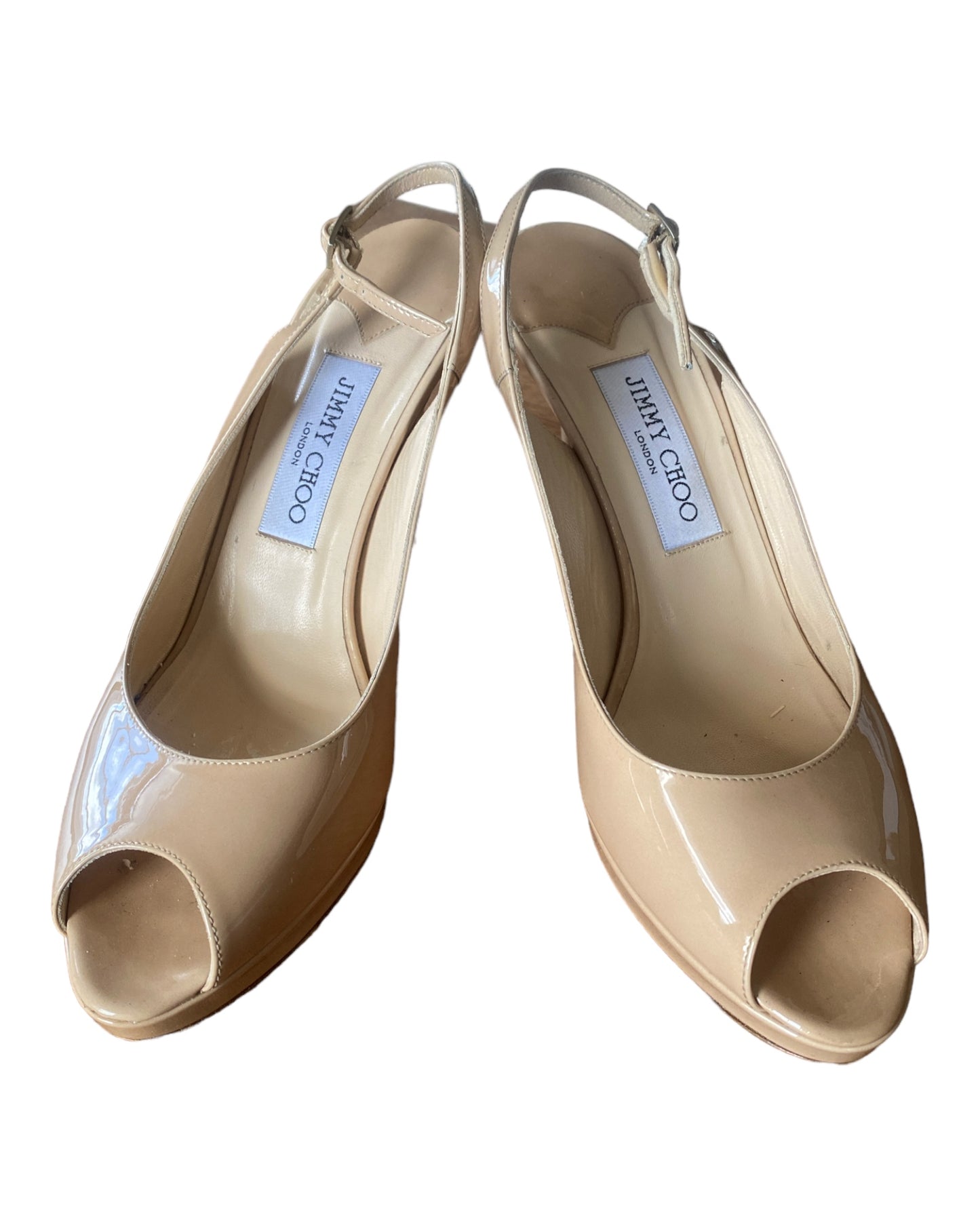 Pre-Owned Jimmy Choo London Patent Leather- Nude