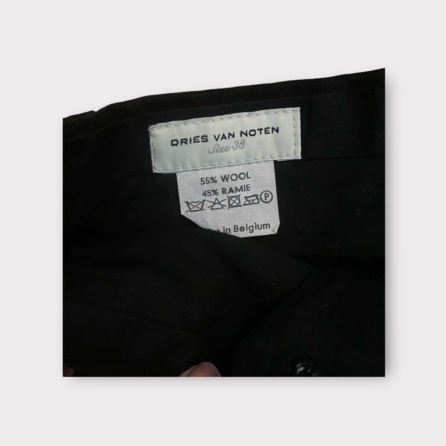 Pre-Owned Dries Van Noten Black Wool Blend Classic Trouser