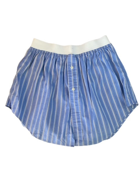 Upcycled Blue/White stripe Pull on skirt Set